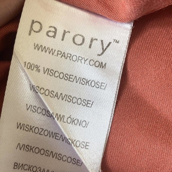 Parory Dress Womens Size 14 Button Front Collared Embroidered‎ Long Sleeve Pink - Picture 11 of 14